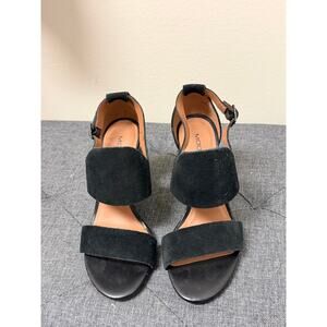 Moda Sapana Womens Sandals 6 Black Open Toes Eveningwear Party Nightout Suede